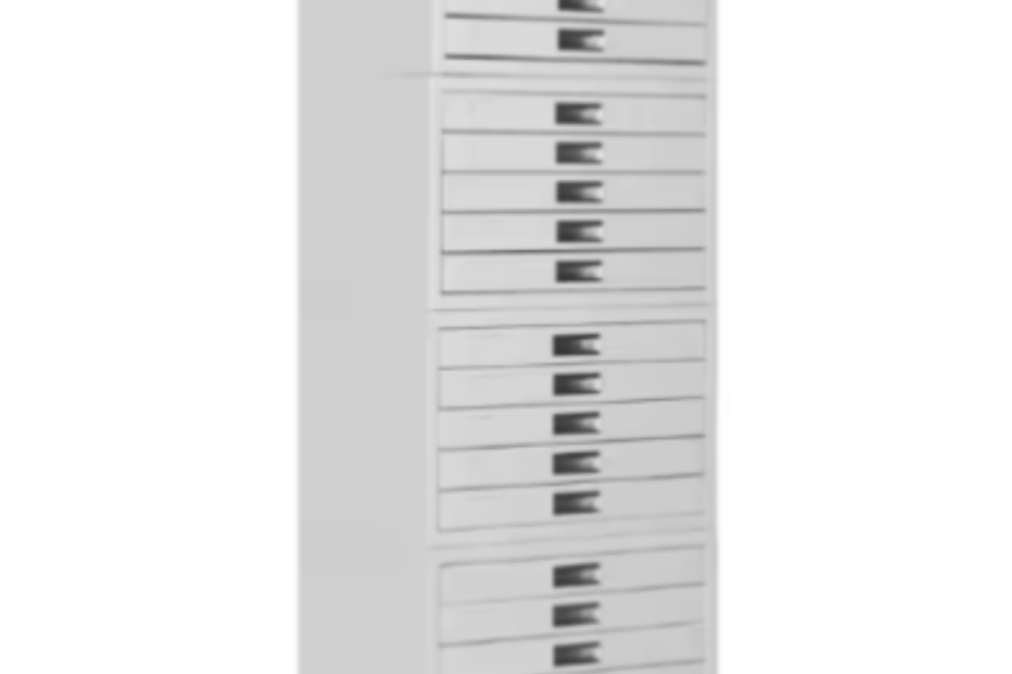 Modern stainless steel paraffin block storage cabinet with HEPA filtration system in a pathology laboratory