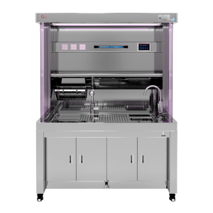 Advanced 304 stainless steel Grossing Station with open-top design, dual-side access, and smart ventilation for safe tissue processing