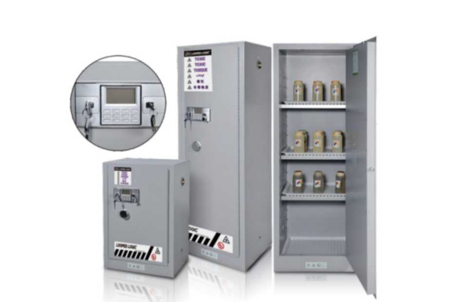 Sealed explosion-proof cabinet for pathology lab chemical storage