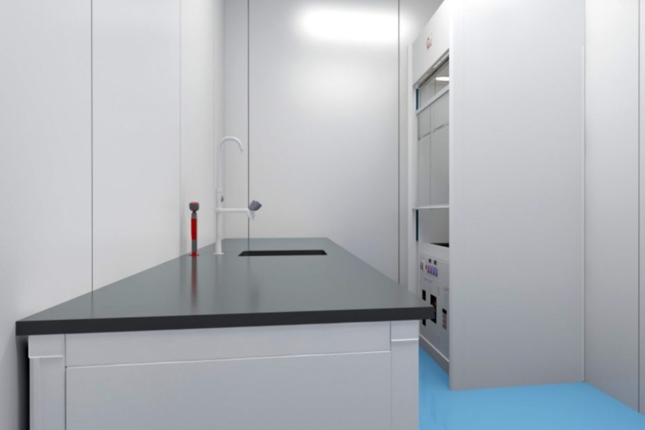 Pathology lab technicians processing tissue samples in a hospital workflow