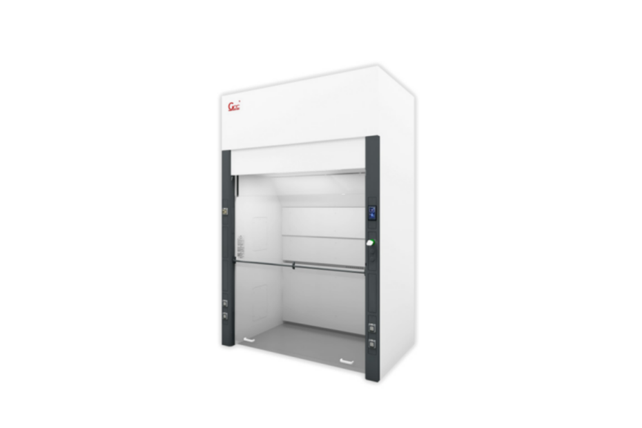 Walk-in fume hood in a pathology laboratory showing optimized airflow and chemical fume extraction