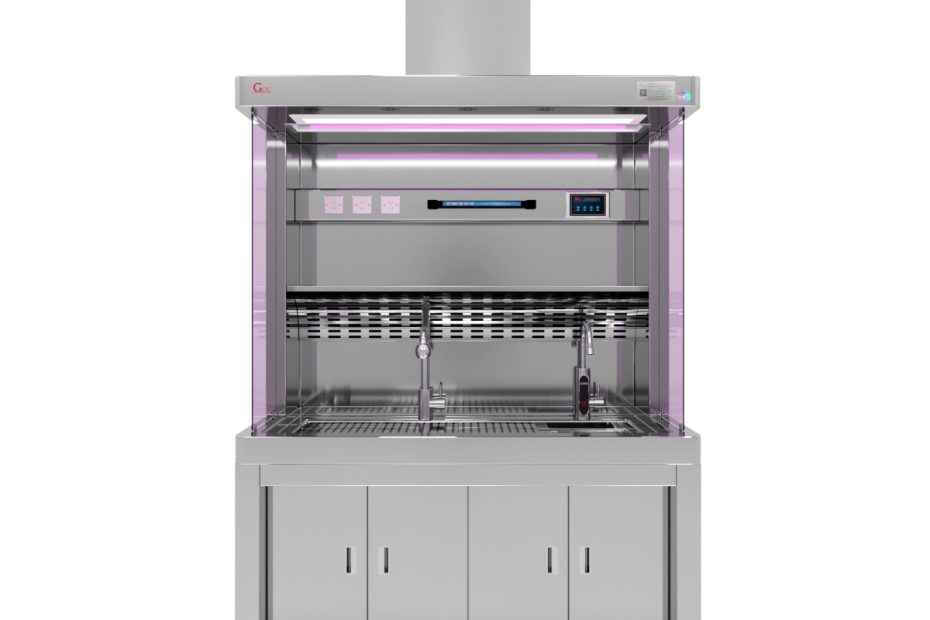 stainless steel pathology grossing table with ventilation system and UV sterilization for laboratory tissue processing