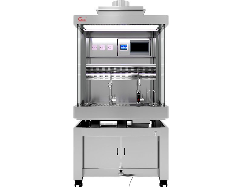 pathology grossing station with ventilation and sink stainless steel workstation