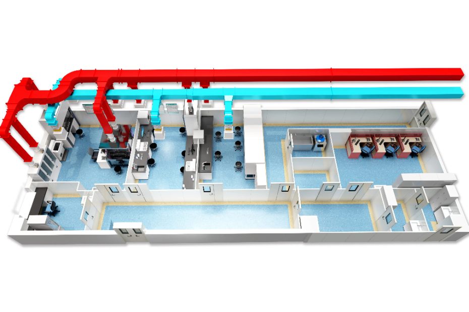 Pathology laboratory fume hood with chemical exhaust system