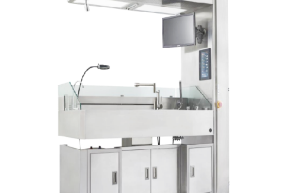 UAE pathology laboratory grossing station with stainless steel workstation and formalin exhaust ventilation system